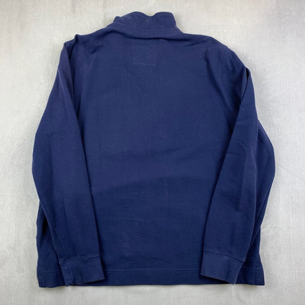 Racing Green Great Britain Mens Sweater XL Navy Blue 1/4 Zip Sweats Patches - Picture 8 of 8